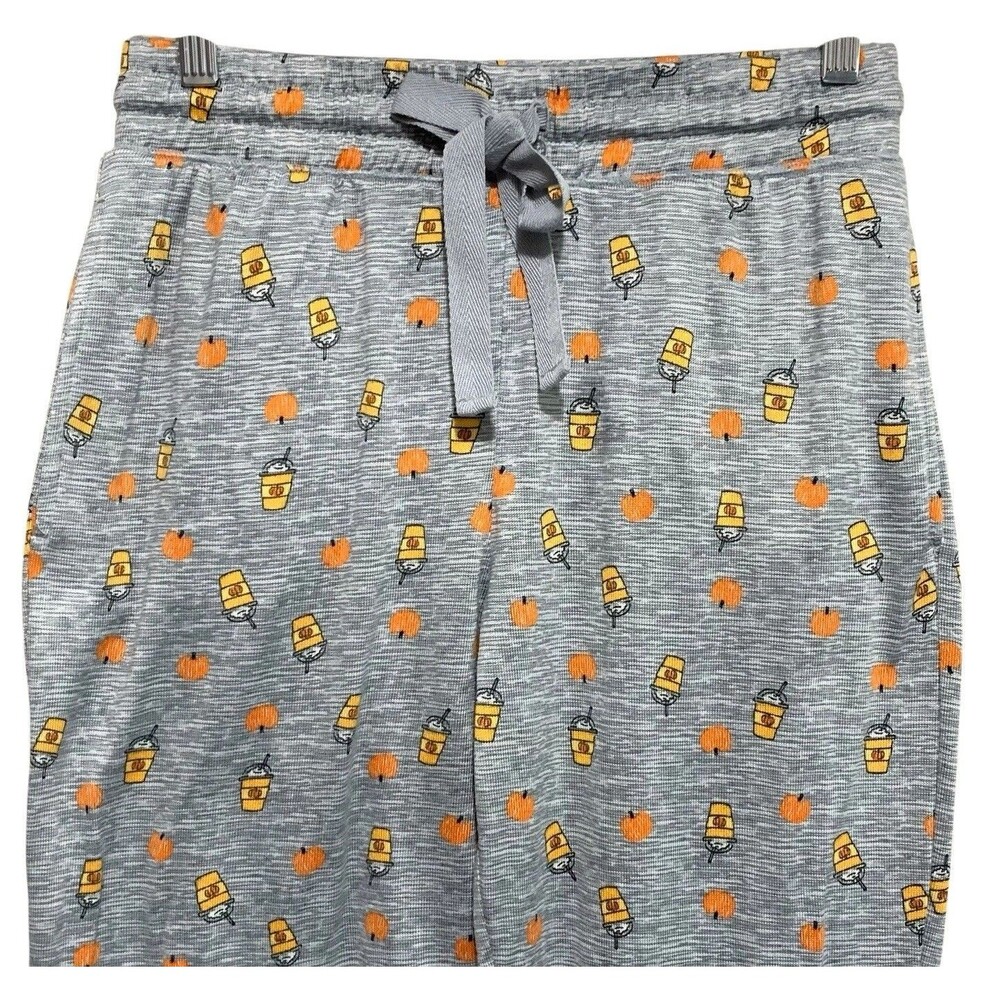 3/$30 Jaclyn Smith Fall Pajama Jogger Womens Small Gray Coffee Pumpkin Latte